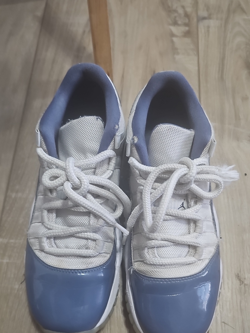Kids White and Light Blue Athletic Sneakers